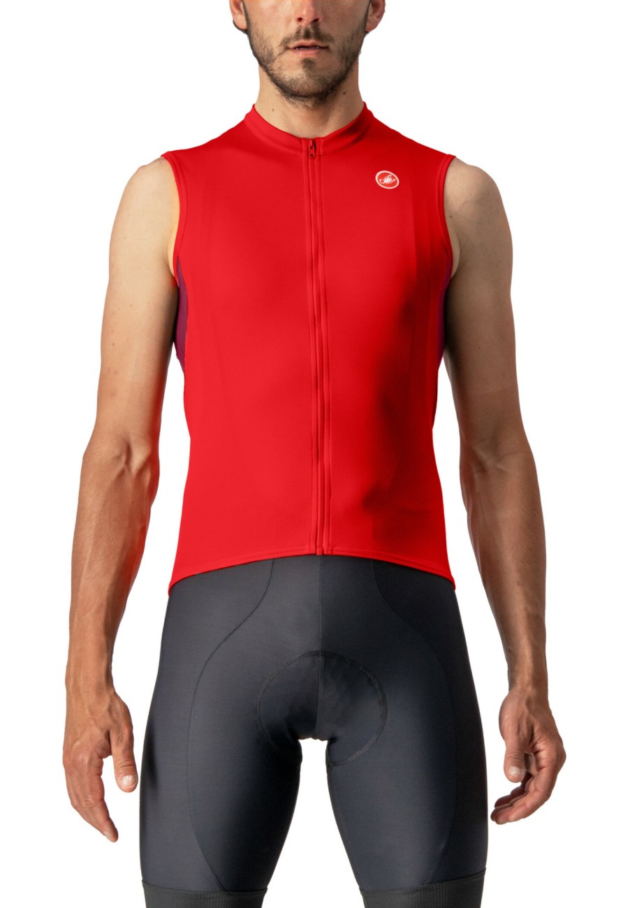 Rennrad Trikots | Castelli Castelli Entrata Vi Armelloses Trikot Herren Rot