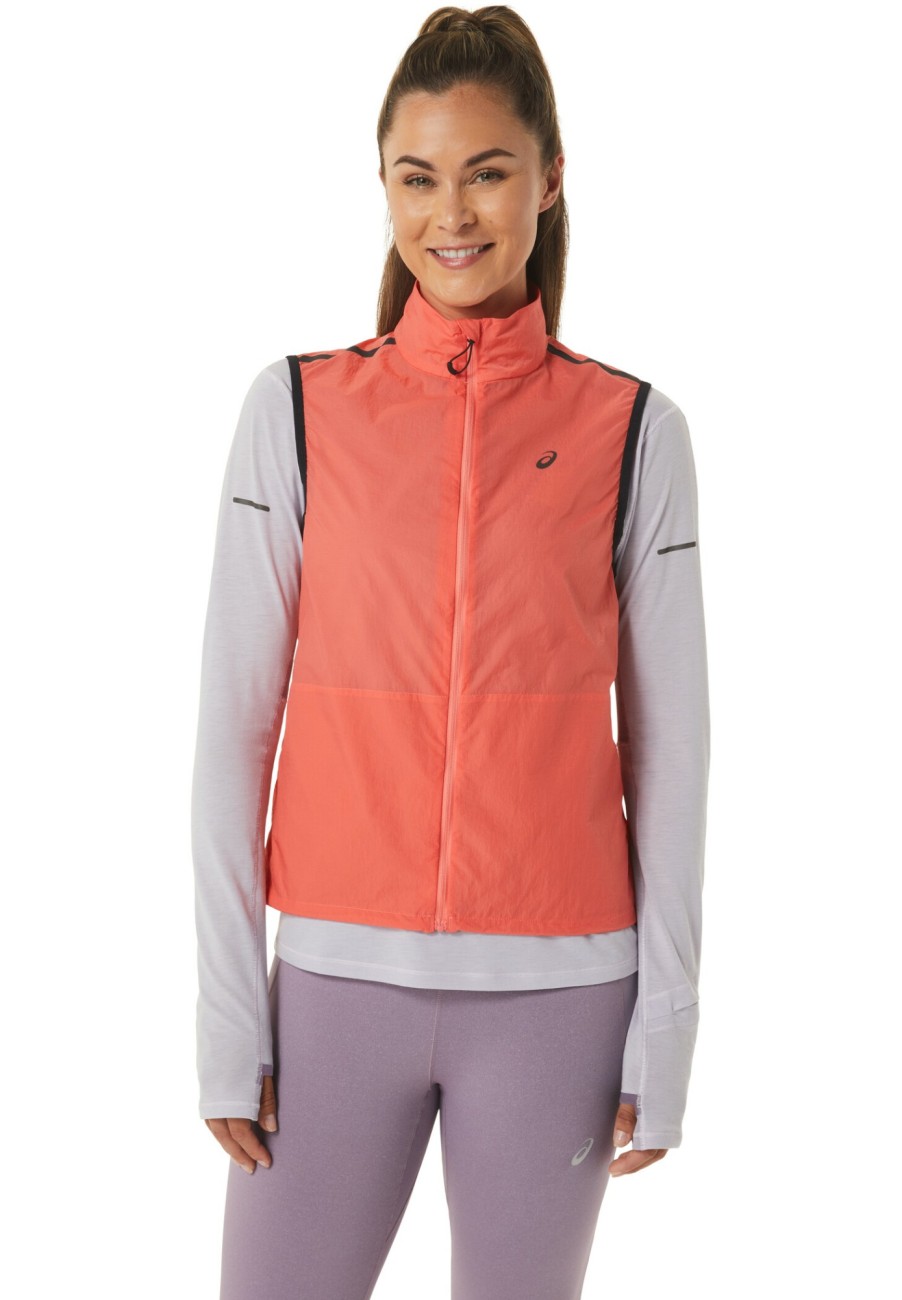 Laufbekleidung | asics Asics Metarun Packbare Weste Damen Orange