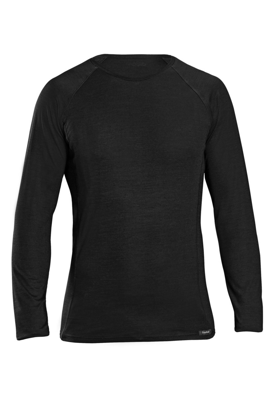 Langarm Shirts | GripGrab Gripgrab Merino Polyfaser Langarm Baselayer Schwarz