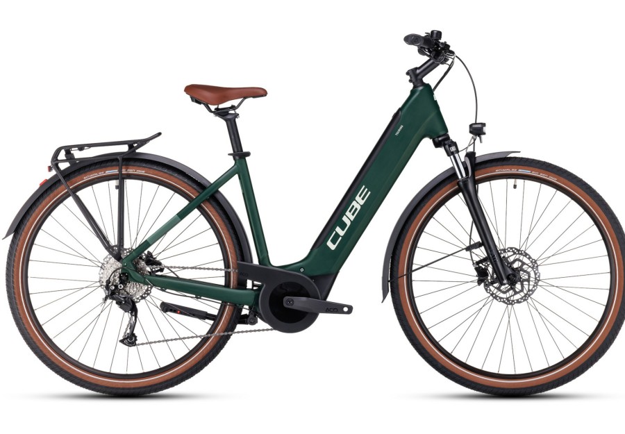 E-Bikes Trekking | Cube Cube Touring Hybrid One 625 Easy Entry Grun/Schwarz