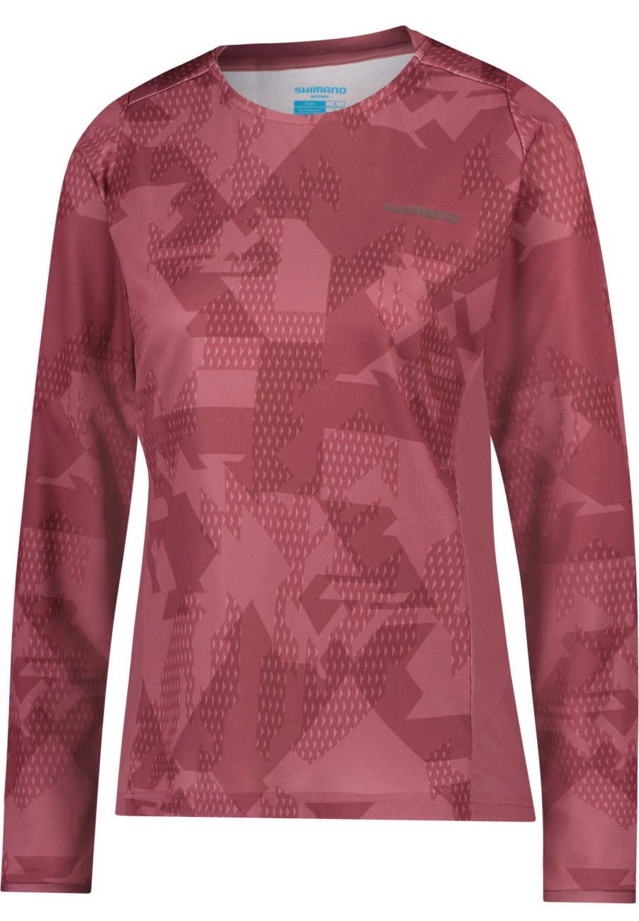 Trikots Langarm | Shimano Shimano Maya Langarm Trikot Damen Rot