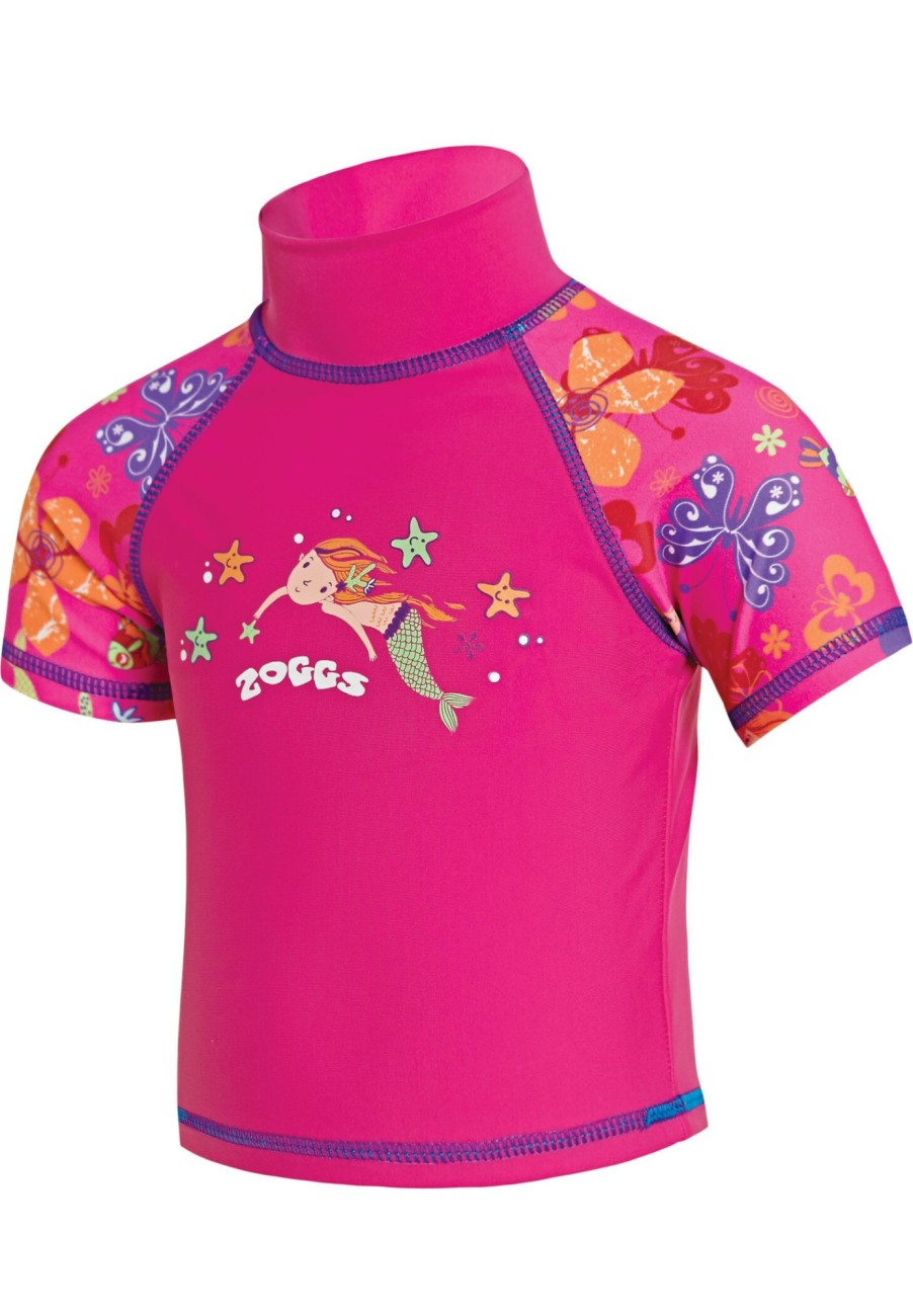 Schwimmbekleidung | Zoggs Zoggs Mermaid Flower Sonnenoberteil Kinder Pink/Lila