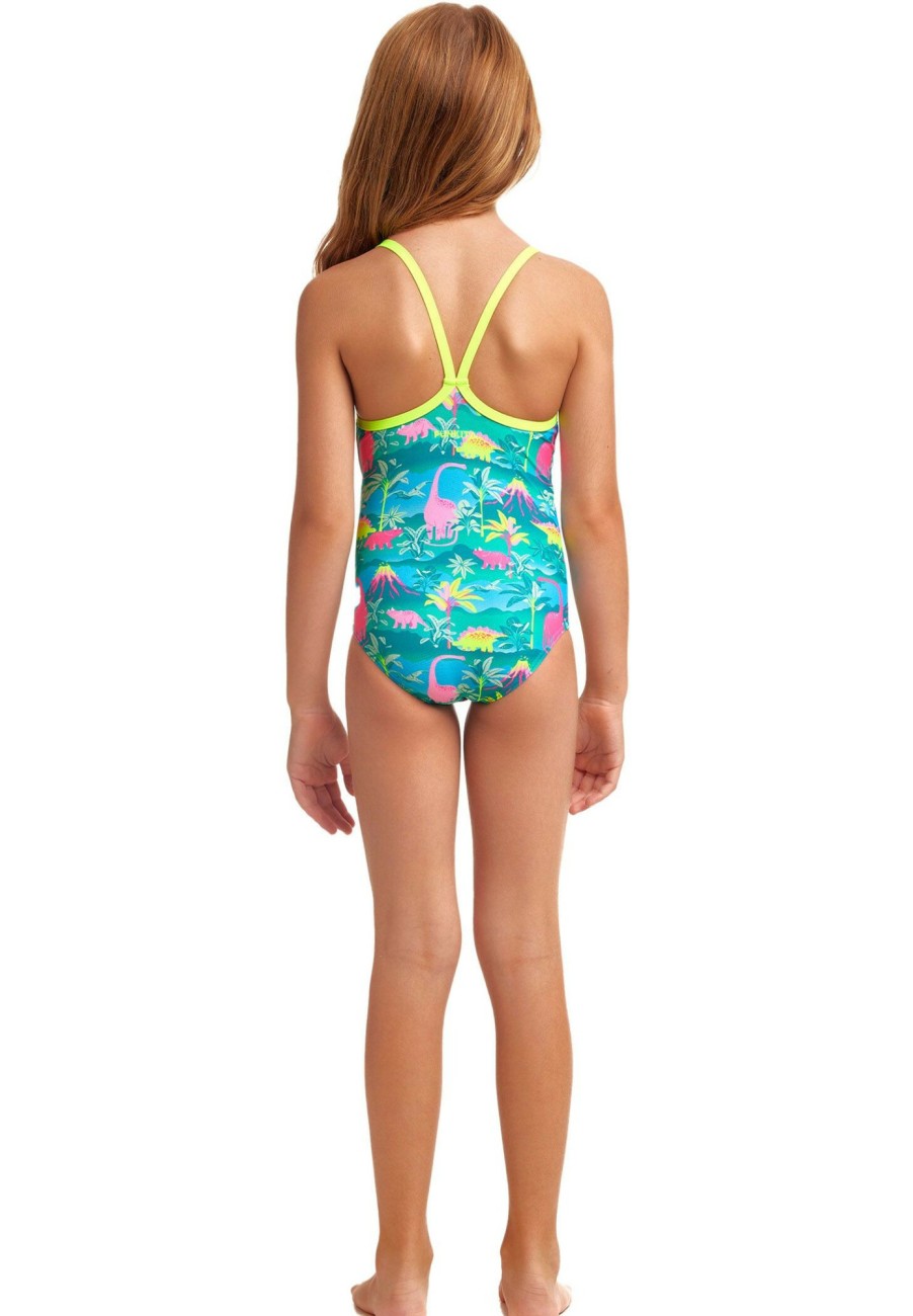 Schwimmbekleidung | Funkita Funkita Printed Einteiliger Badeanzug Madchen Turkis/Bunt