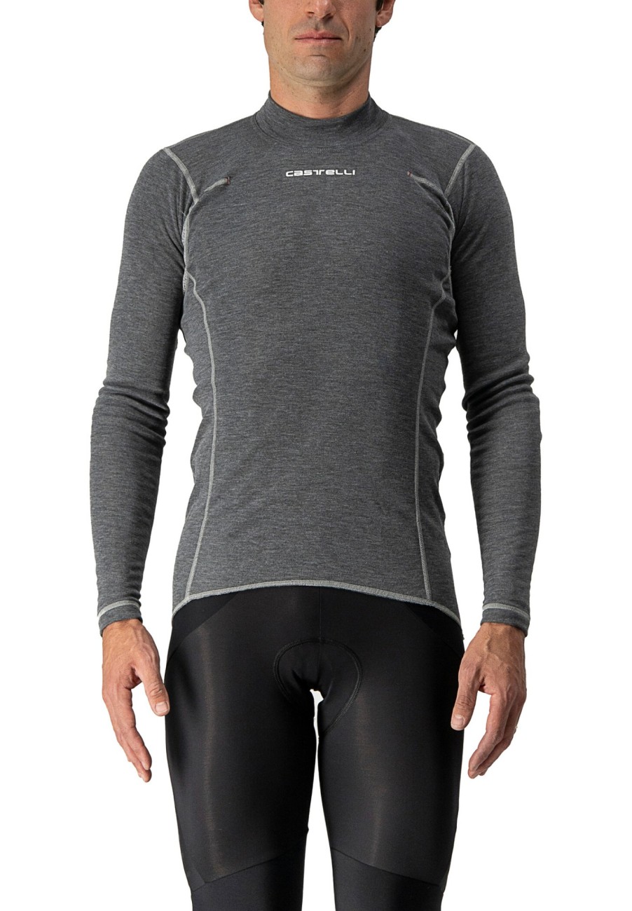 Langarm Shirts | Castelli Castelli Flanders Warm Langarm Baselayer Herren Grau