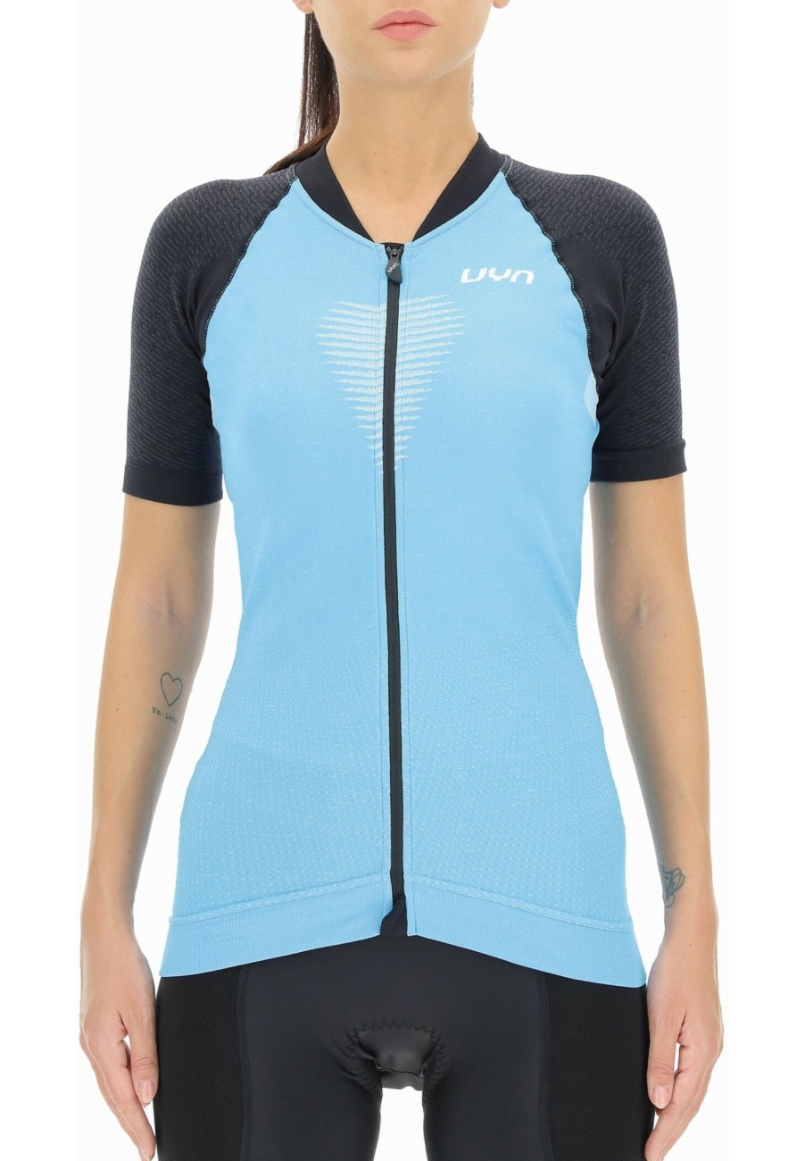 Trikots Kurzarm | UYN Uyn Granfondo Kurzarm Biking Shirt Damen Blau/Schwarz