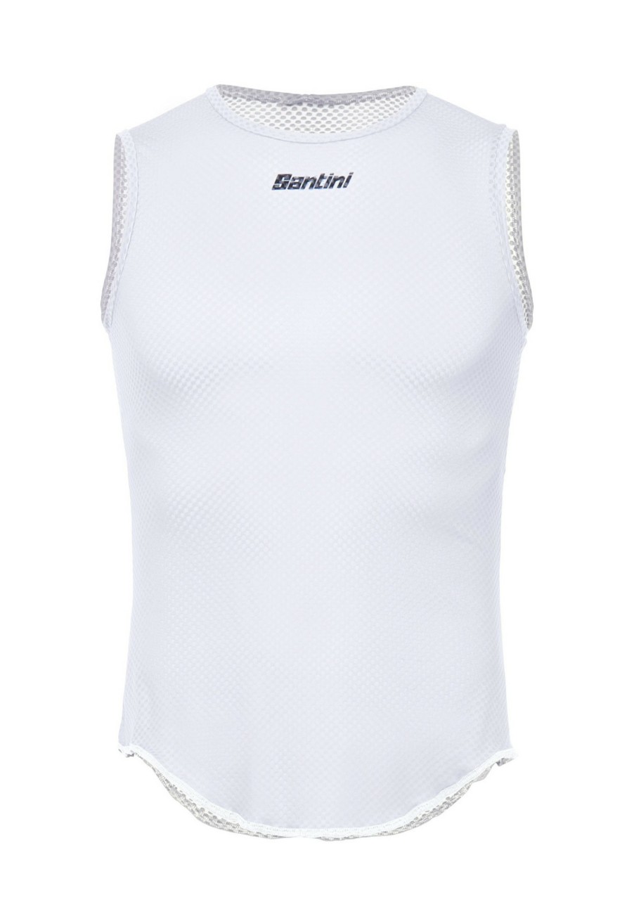 Armellose Shirts | Santini Santini Lieve Tech Base Layer Armellos Herren Weis