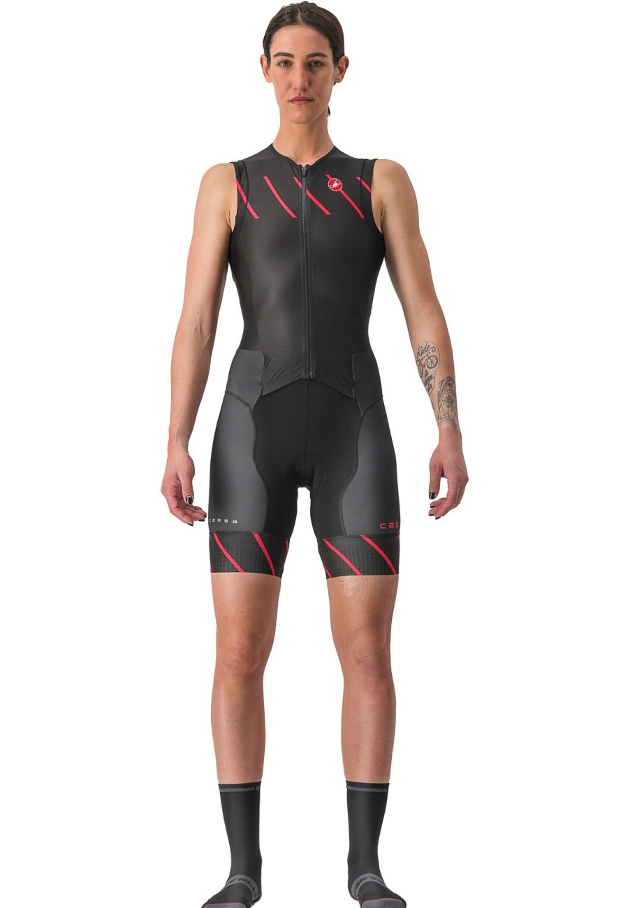 Triathlonanzuge | Castelli Castelli Free Sanremo Armelloser Anzug Damen Schwarz