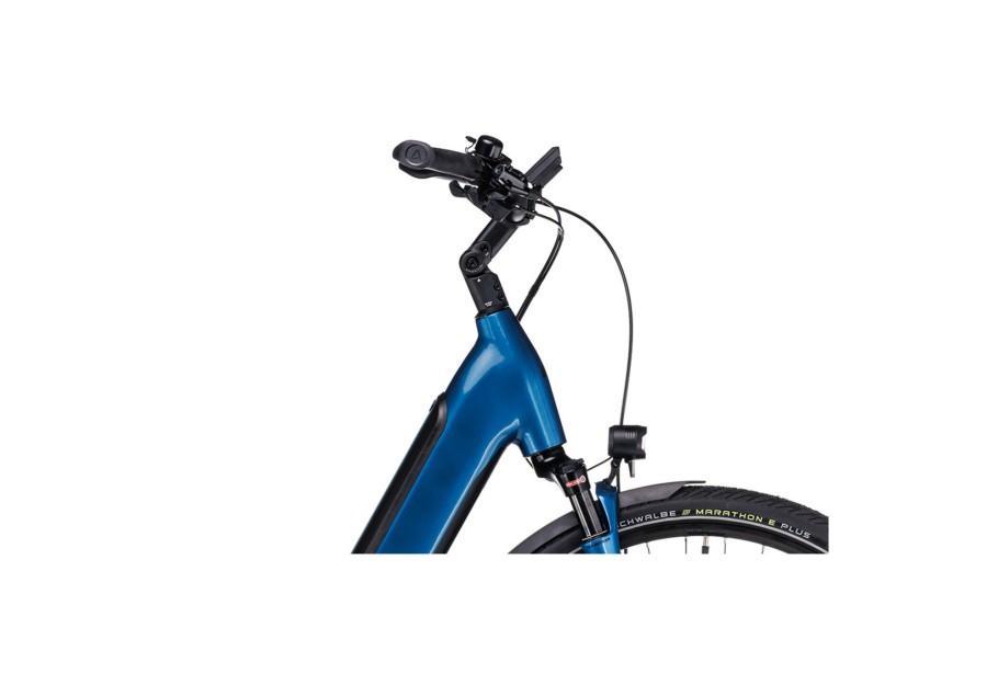 E-Bikes Trekking | Cube Cube Supreme Sport Hybrid Exc 625 Easy Entry Blau