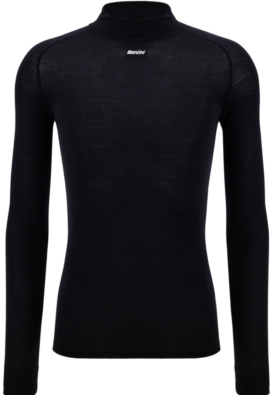 Langarm Shirts | Santini Santini Lana Langarm Baselayer Shirt Herren Schwarz