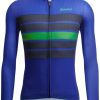 Trikots Langarm | Santini Santini Eco Sleek Bengal Langarm Trikot Herren Blau