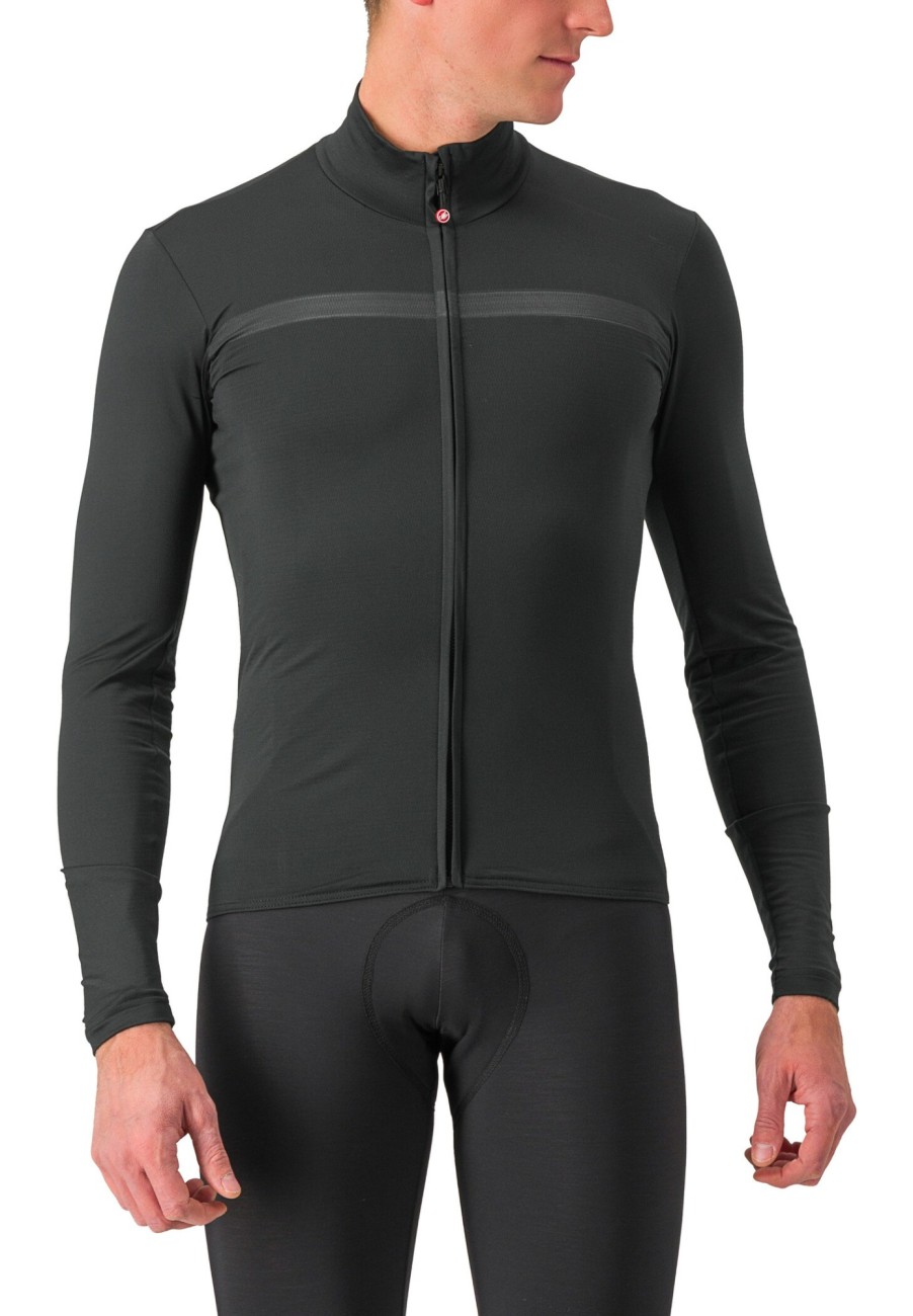 Trikots Langarm | Castelli Castelli Pro Thermal Mid Langarm Trikot Herren Schwarz