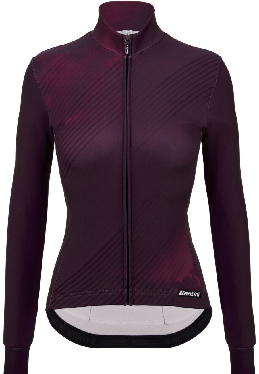 Trikots Langarm | Santini Santini Pure Dye Thermotrikot Damen Lila