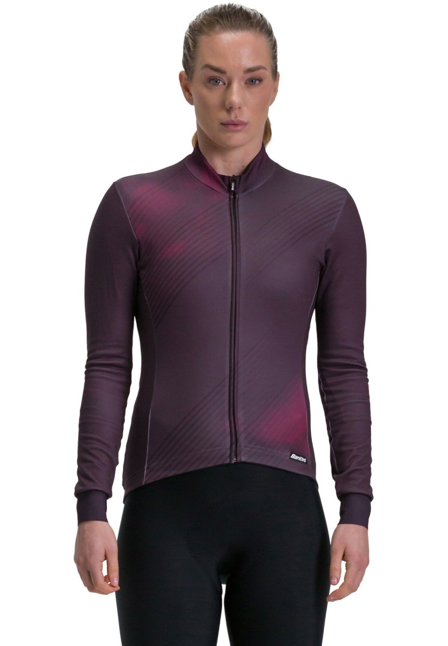 Trikots Langarm | Santini Santini Pure Dye Thermotrikot Damen Lila