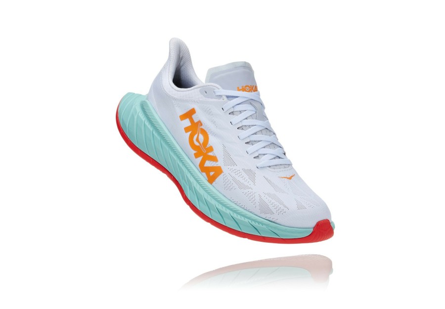 Laufschuhe | Hoka One One Hoka One One Carbon X 2 Schuhe Herren Weis/Turkis