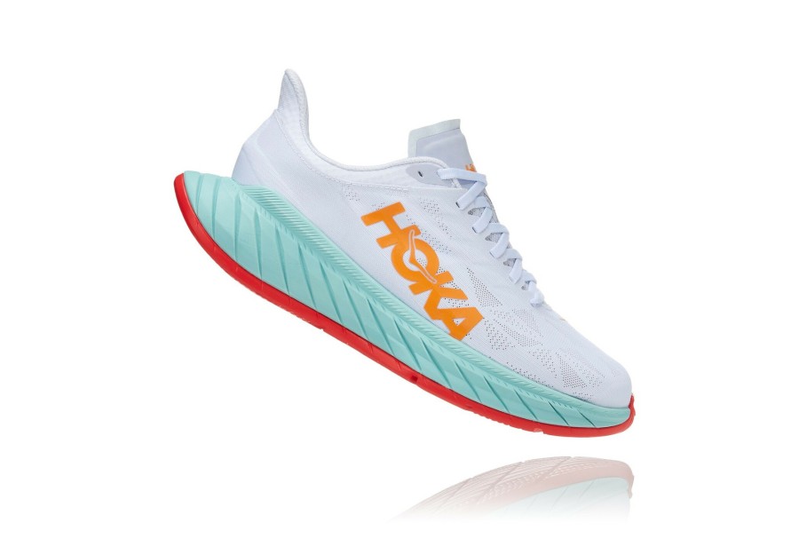 Laufschuhe | Hoka One One Hoka One One Carbon X 2 Schuhe Herren Weis/Turkis