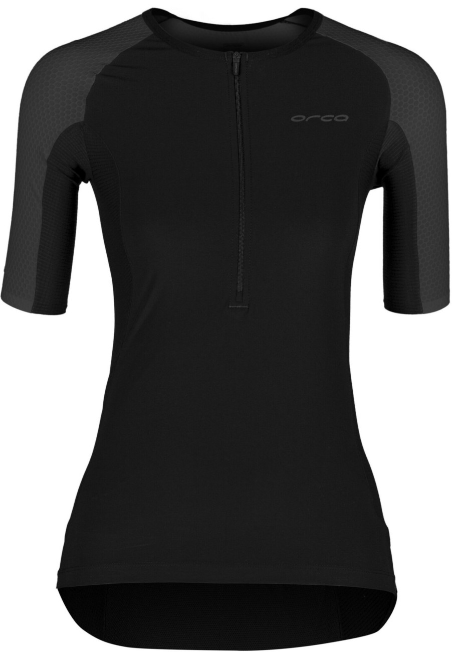 Triathlonanzuge | ORCA Orca Athlex Triathlon Oberteil Mit Armeln Damen Schwarz/Grau