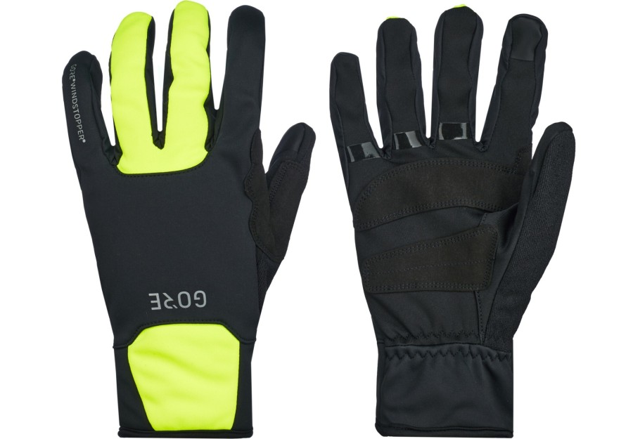 Handschuhe | GOREWEAR Gorewear M Gore Windstopper Thermo Handschuhe Schwarz/Gelb