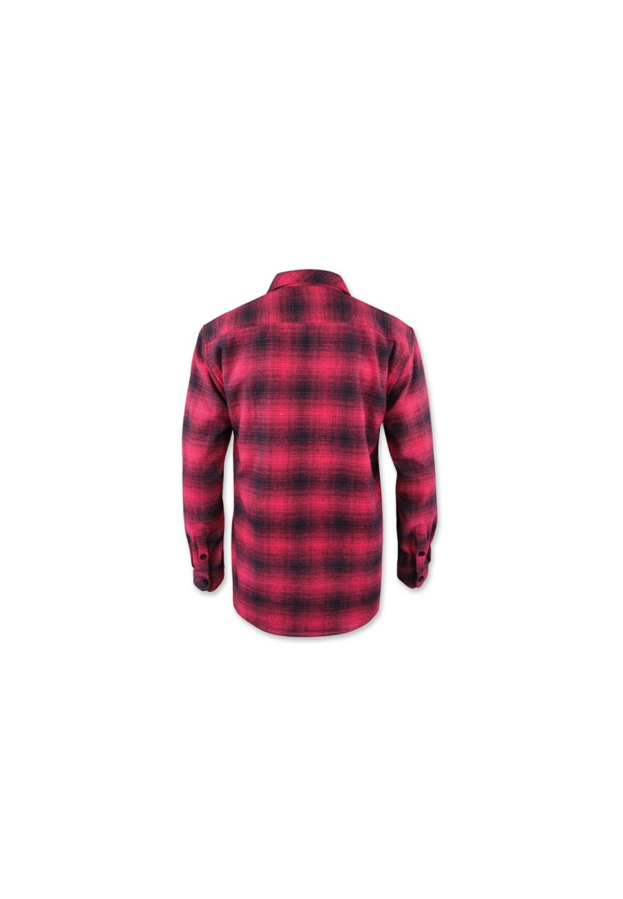 Streetwear | Loose Riders Loose Riders Langarm-Flanellhemd Herren Rot/Schwarz