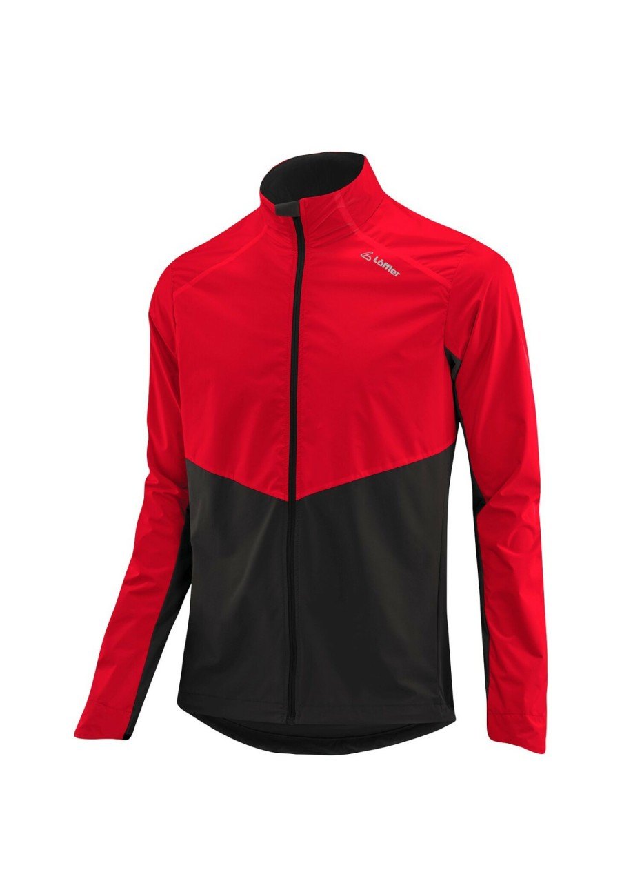 Windjacken | Löffler Loffler Strevento Hybrid Fahrradjacke Herren Rot