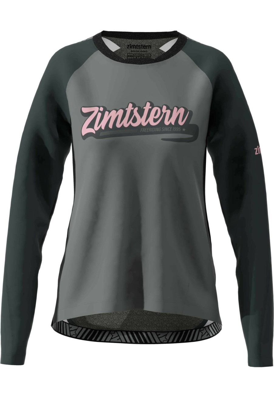 Trikots Langarm | Zimtstern Zimtstern Protechzonez Langarmshirt Damen Grau/Schwarz