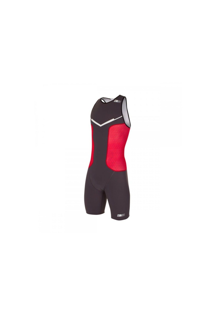 Triathlonanzuge | Z3R0D Z3R0D Racer Armelloser Trisuit Herren Grau/Rot