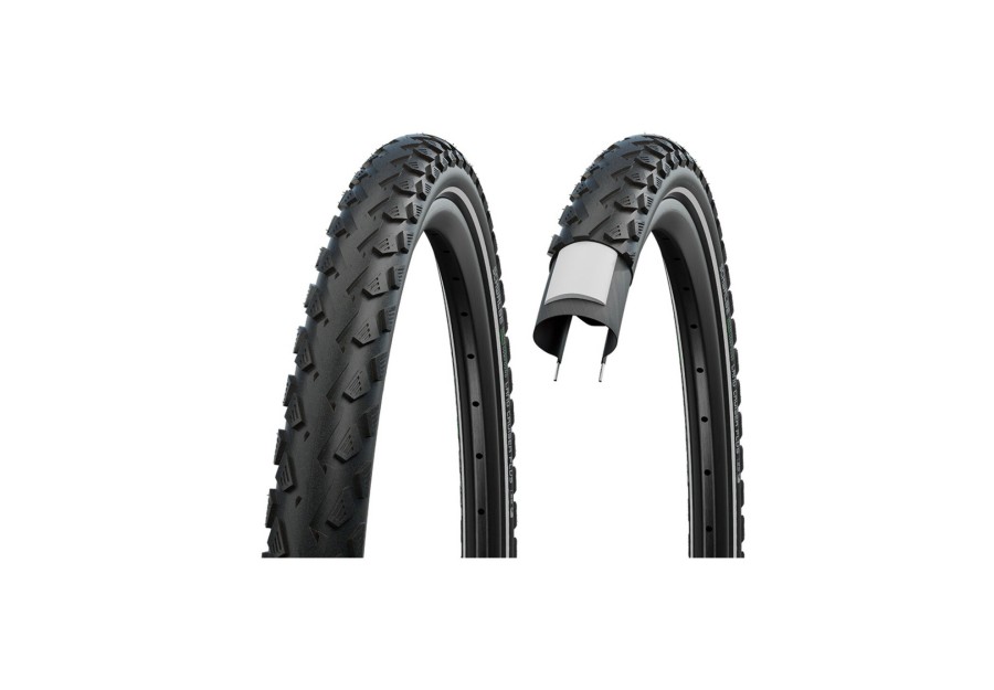 Reifen | SCHWALBE Schwalbe Landcruiser Plus Perform Drahtreifen 27.5X2.00" Punctureg E-25 Greencompound Reflex Schwarz