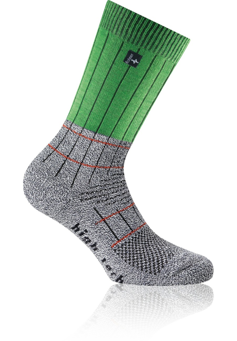 Socken | Rohner Rohner Fibre High Tech Socken Kinder Grun/Grau