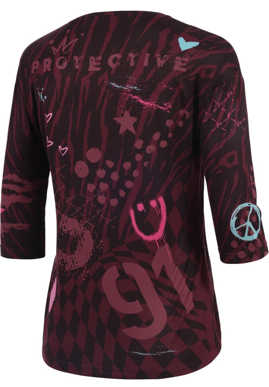 Streetwear | Protective Protective P-Rosa Parks 3/4 Shirt Damen Rot/Schwarz