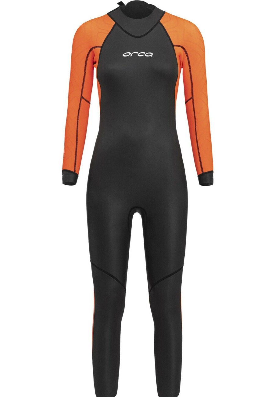 Schwimmbekleidung | ORCA Orca Vitalis Openwater Hi Vis Neoprenanzug Damen Schwarz/Orange