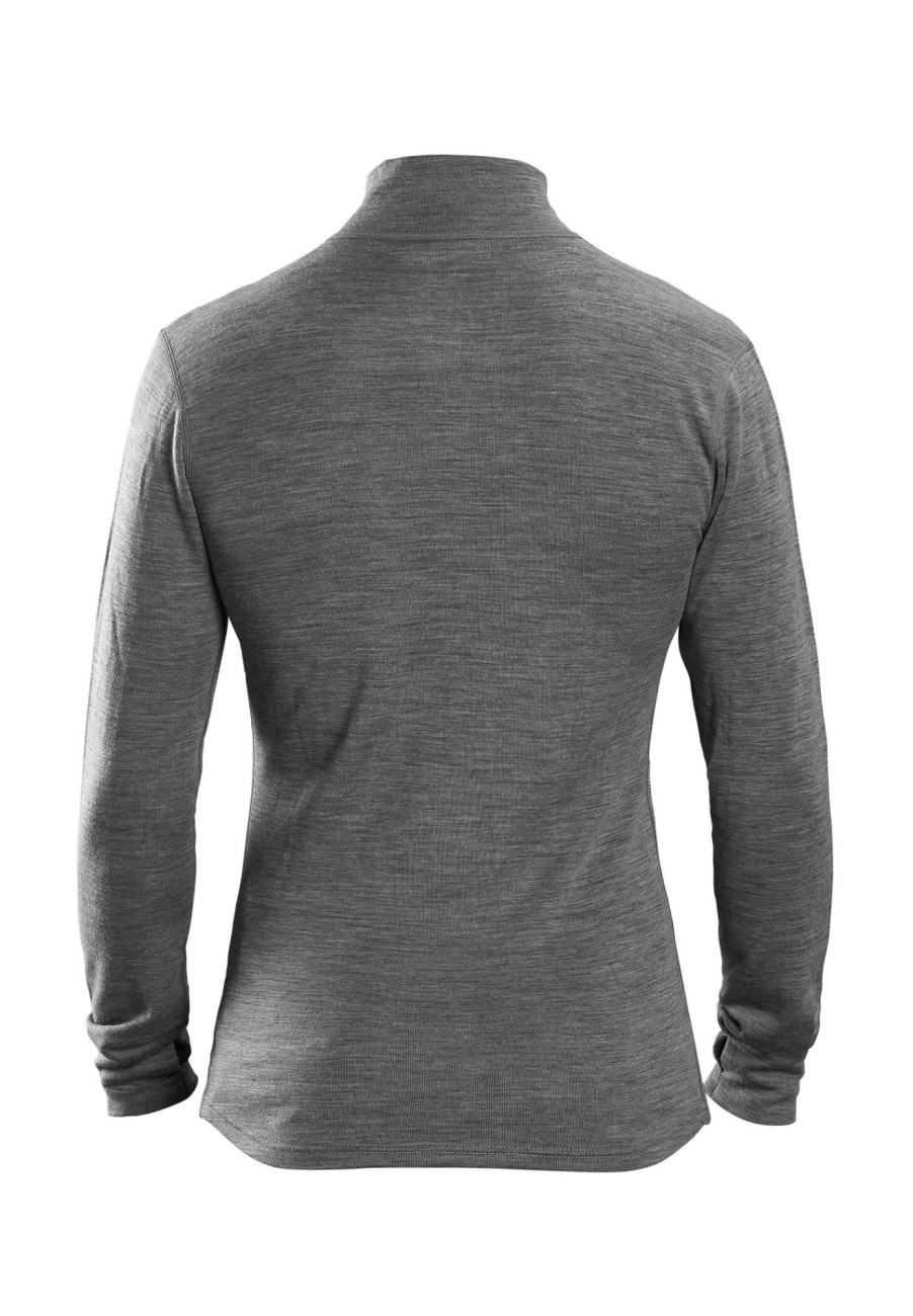 Langarm Shirts | GripGrab Gripgrab Merino Bamboo 1/2 Zip Langarm Baselayer Grau