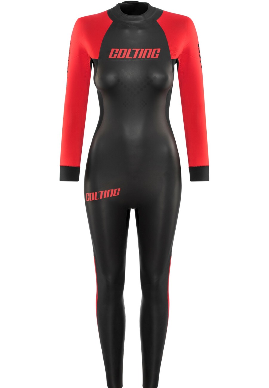 Schwimmbekleidung | Colting Wetsuits Colting Wetsuits Open Sea Neoprenanzug Damen Schwarz/Rot