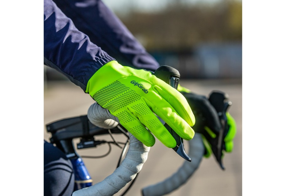 Handschuhe | GripGrab Gripgrab Ride Windproof Hi-Vis Winddichte Mid-Season Handschuhe Gelb