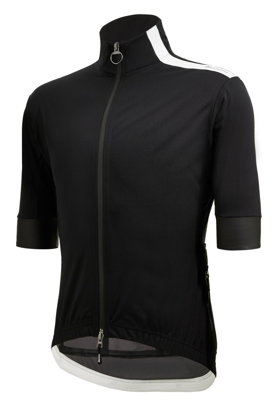 Rennradjacken | Santini Santini Adapt Shell Kurzarm Regenjacke Herren Schwarz