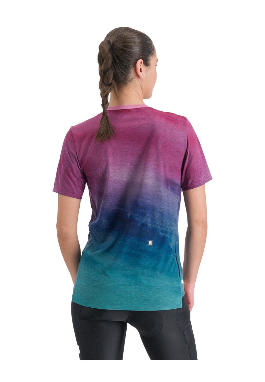 Trikots Kurzarm | Sportful Sportful Flow Giara Tee Damen Blau/Pink