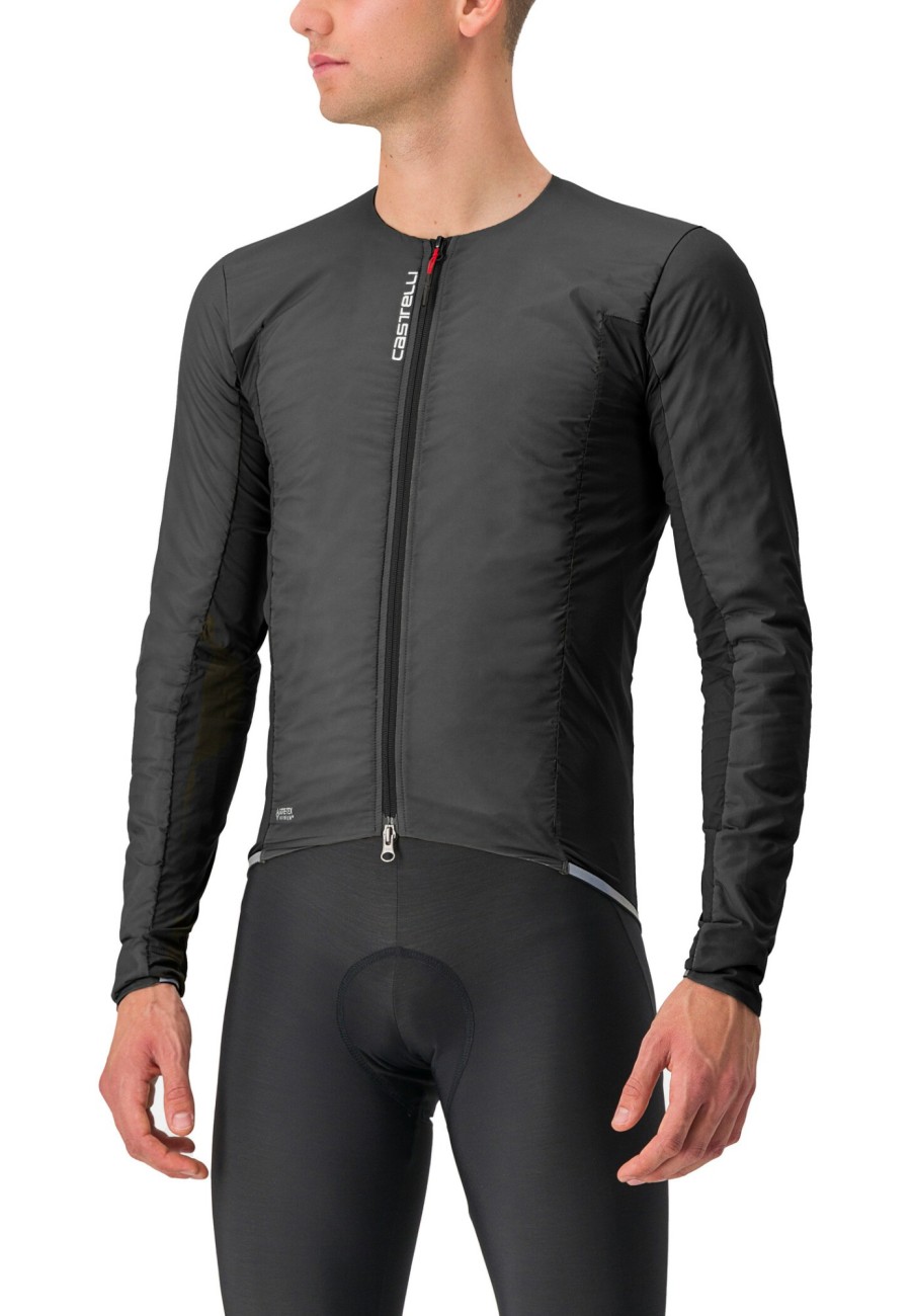 Rennrad Trikots | Castelli Castelli Fly Jack-Sey Langarm Trikot Herren Schwarz