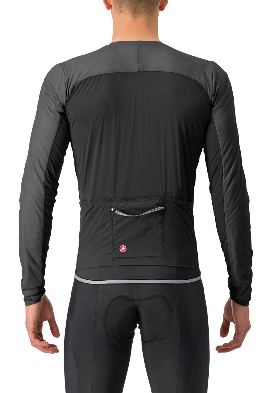 Rennrad Trikots | Castelli Castelli Fly Jack-Sey Langarm Trikot Herren Schwarz