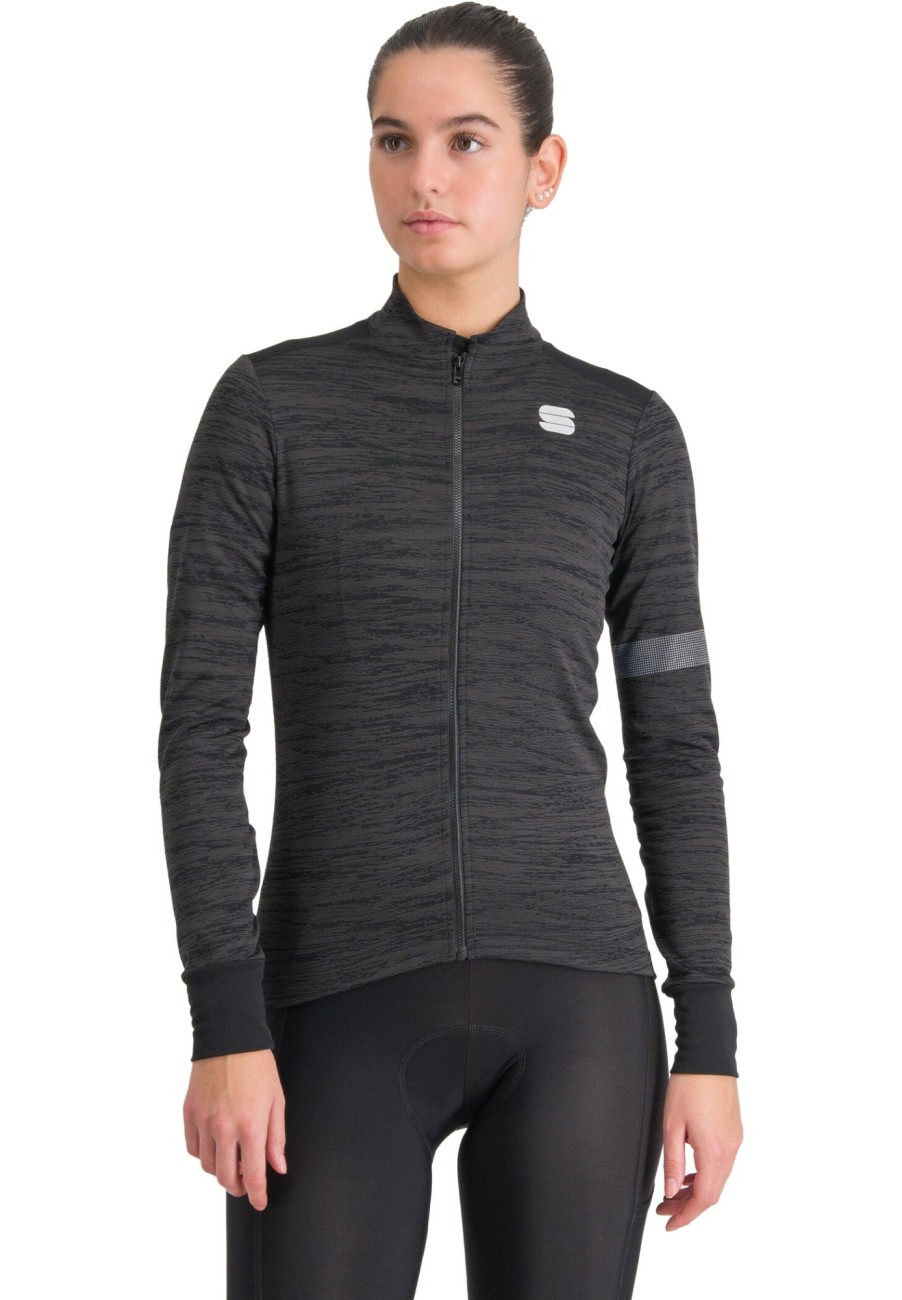 Rennrad Trikots | Sportful Sportful Supergiara Thermo Trikot Damen Grau/Schwarz