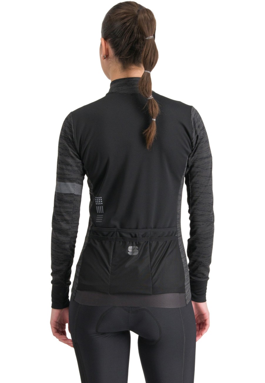 Rennrad Trikots | Sportful Sportful Supergiara Thermo Trikot Damen Grau/Schwarz