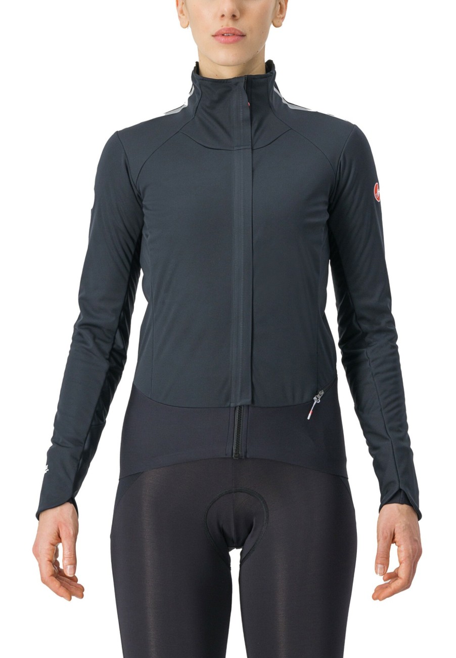 Rennradjacken | Castelli Castelli Alpha Doppio Ros Jacke Damen Schwarz