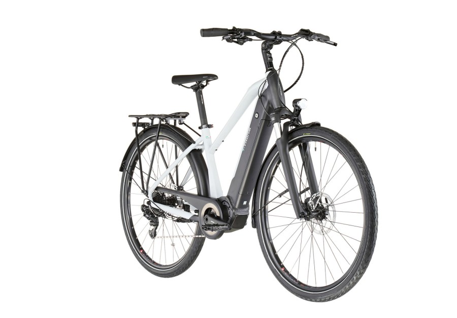 E-Bikes City | Bianchi Bianchi T-Tronik T-Type Sunrace Step-Through X5/X7 Damen Silber/Schwarz