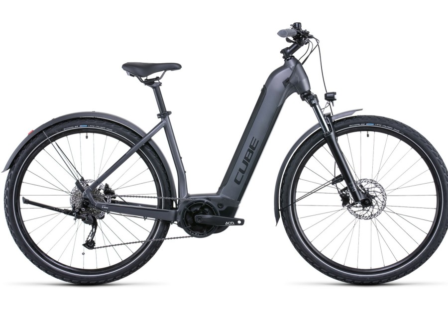 E-Bikes Trekking | Cube Cube Nuride Hybrid Performance 625 Allroad Easy Entry Grau/Schwarz