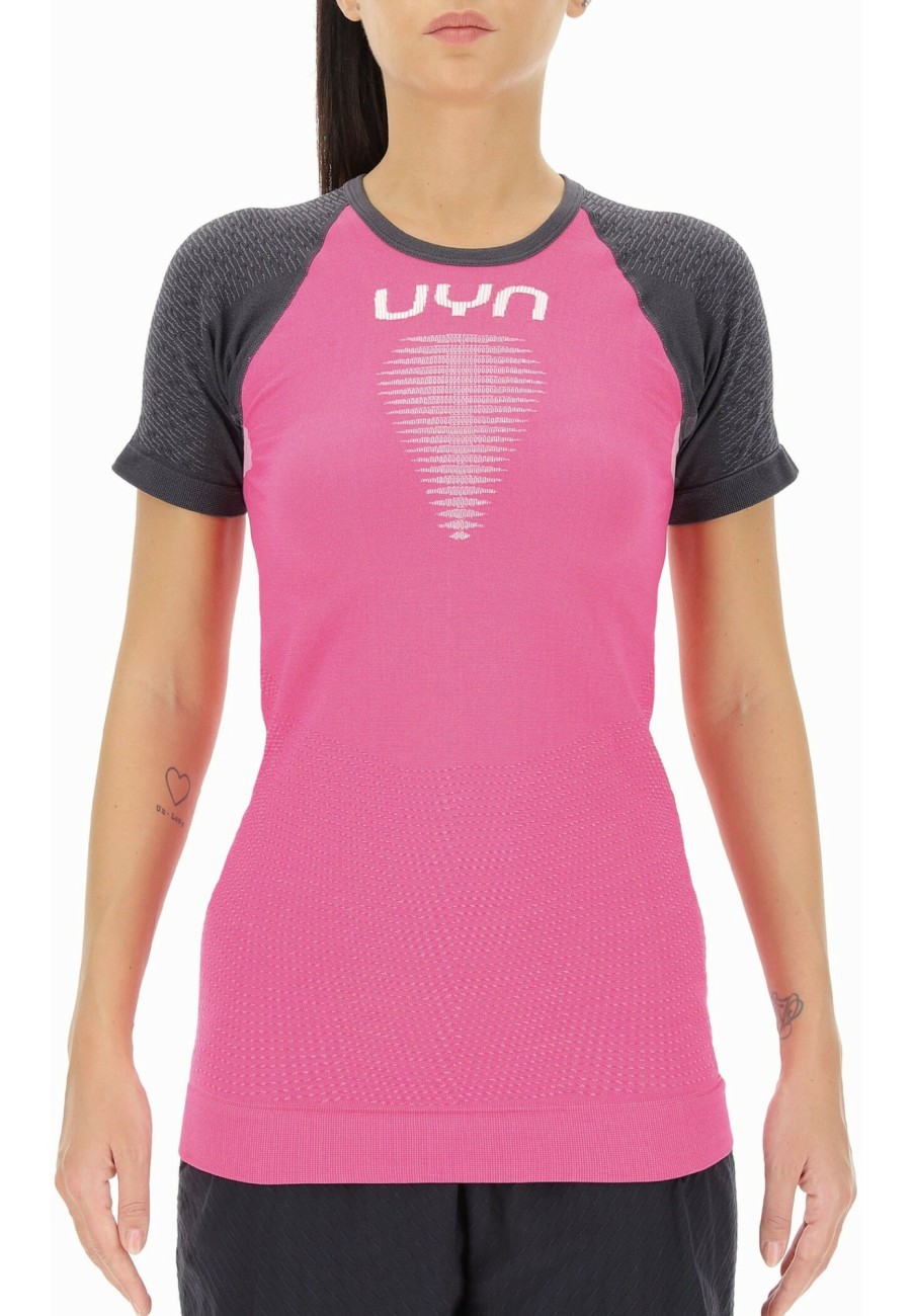 Laufbekleidung | UYN Uyn Marathon Kurzarm Shirt Damen Pink/Grau