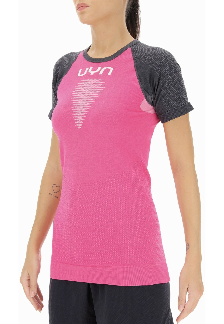 Laufbekleidung | UYN Uyn Marathon Kurzarm Shirt Damen Pink/Grau