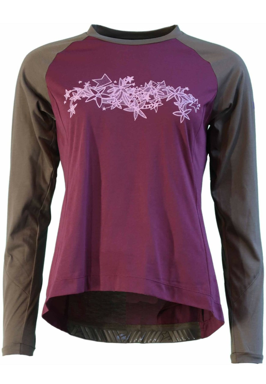 Mtb Trikots | Zimtstern Zimtstern Pureflowz Langarmshirt Damen Lila/Braun