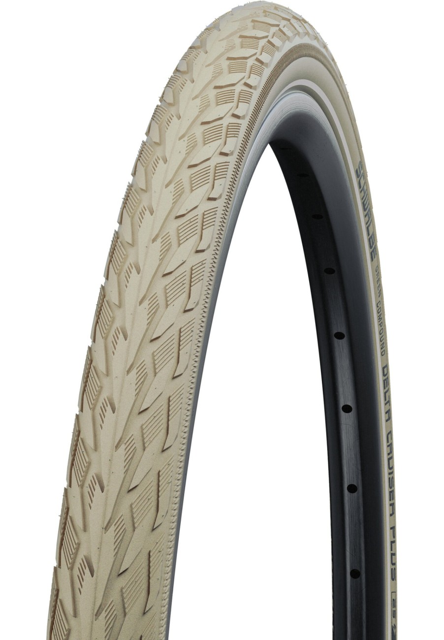 Reifen | SCHWALBE Schwalbe Deltacruiser Plus Active Drahtreifen Punctureguard Sbc Reflex 28X1 1/2" Beige