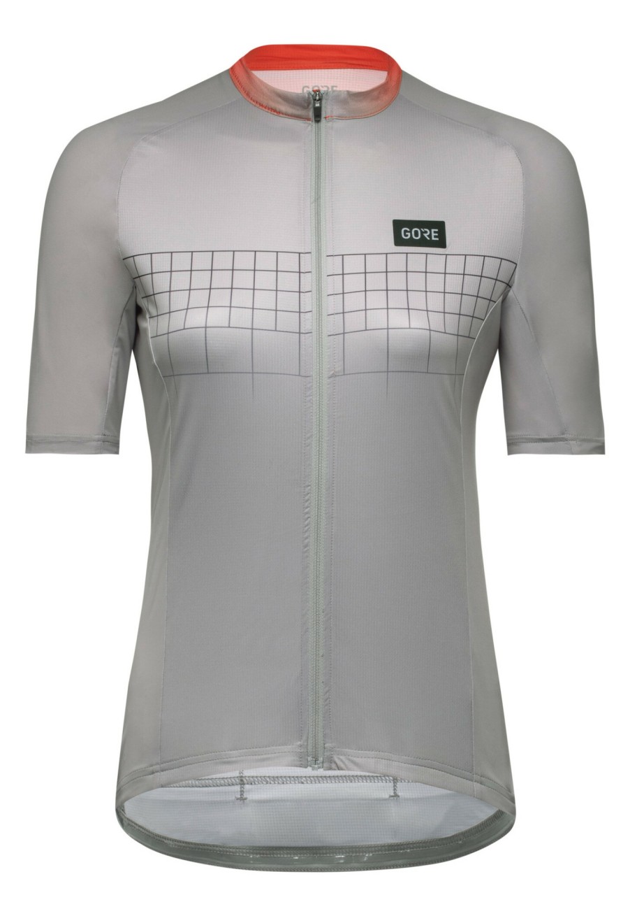 Rennrad Trikots | GOREWEAR Gorewear Grid Fade 2.0 Kurzarm Trikot Damen Grau