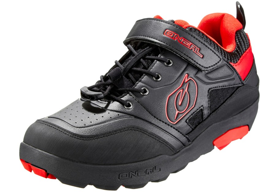 Mtb Schuhe | O'Neal O'Neal Traverse Flat Schuhe Herren Schwarz/Rot