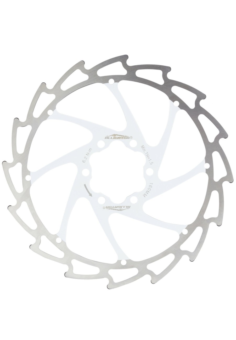 Bremsen | Alligator Alligator Wind-Cutter Bremsscheibe 6-Loch 160Mm Weis/Silber