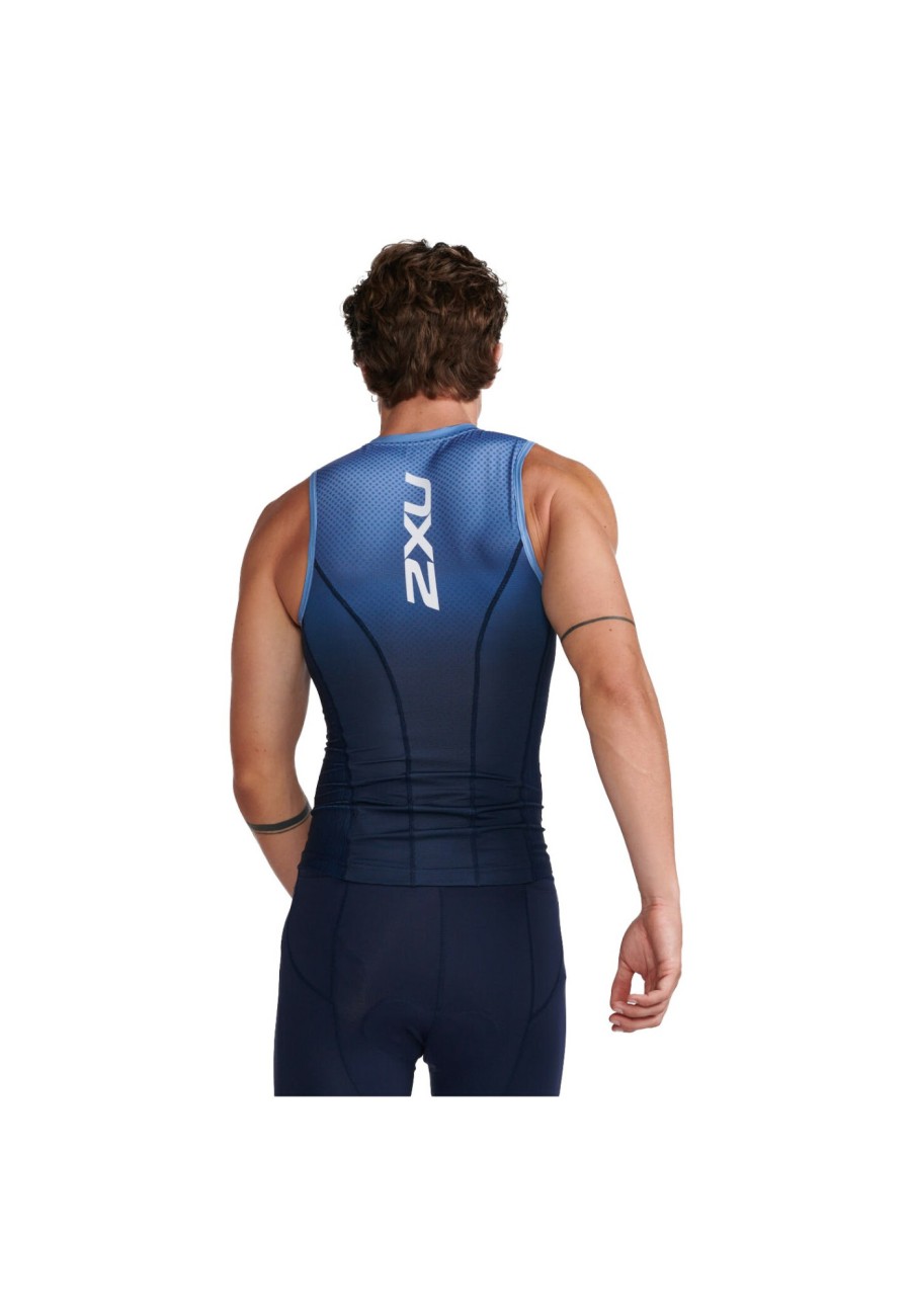 Triathlonanzuge | 2XU 2Xu Aero Triathlon Singlet Herren Blau