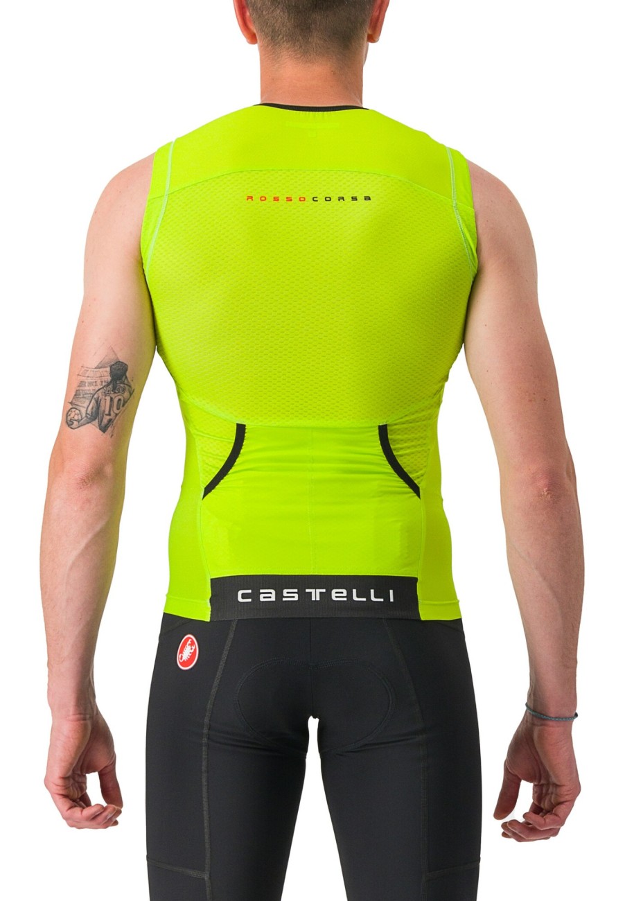 Rennrad Trikots | Castelli Castelli Free Tri 2 Armelloses Oberteil Herren Gelb/Schwarz